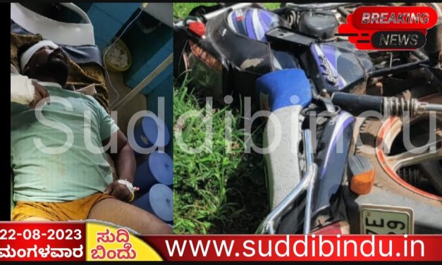 Road Accident ಬೈಕ್, ಲೈಲ್ಯಾಂಡ್ ಗೂಡ್ಸ್ ವಾಹನ ನಡುವೆ ಅಪಘಾತ : ಓರ್ವ ಗಂಭೀರ