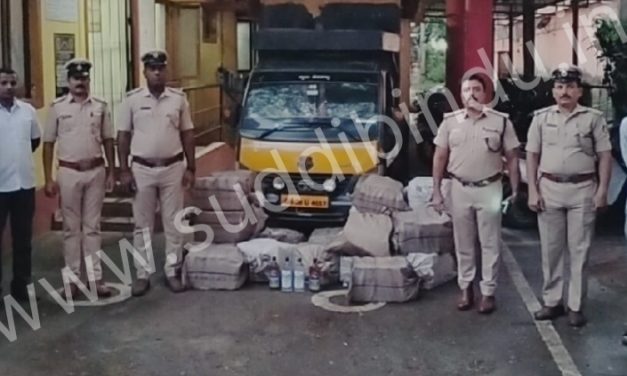 ಹೆದ್ದಾರಿಯಲ್ಲಿ ಲಕ್ಷಾಂತರ ಮೌಲ್ಯದ ಗೋವಾ ಮದ್ಯ ವಶಕ್ಕೆ ಪಡೆದ ಖಾಕಿ ಪಡೆ