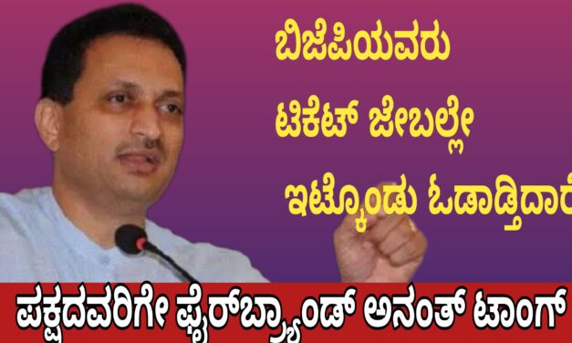 ಬಿಜೆಪಿಯವರು ಟಿಕೆಟ್ ಜೇಬಲ್ಲೇ ಇಟ್ಕೊಂಡು ಓಡಾಡ್ತಿದಾರೆ ; ಪಕ್ಷದವರಿಗೇ ಫೈರ್‌ಬ್ರ್ಯಾಂಡ್ ಅನಂತ್ ಟಾಂಗ್ !