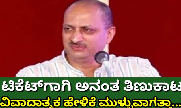 ಟಿಕೆಟ್‌ಗಾಗಿ ಅನಂತ ತಿಣುಕಾಟ : ವಿವಾದಾತ್ಮಕ ಹೇಳಿಕೆಯೇ ಮುಳ್ಳುವಾಗತ್ತಾ…?