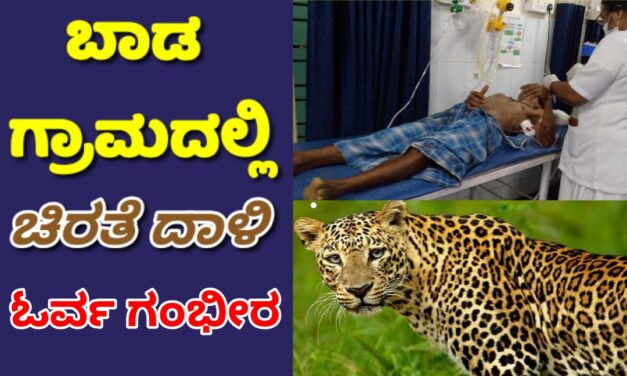ಬಾಡ ಗ್ರಾಮದಲ್ಲಿ ಚಿರತೆ ದಾಳಿ : ಓರ್ವ ಗಂಭೀರ