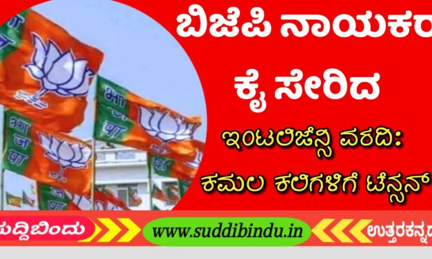 ಬಿಜೆಪಿ ನಾಯಕರ ಕೈ ಸೇರಿದ ಇಂಟಲಿಜೆನ್ಸಿ ವರದಿ: ಕಮಲ ಕಲಿಗಳಿಗೆ ಟೆನ್ಸನ್