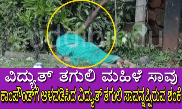 ವಿದ್ಯುತ್ ತಗುಲಿ ಮಹಿಳೆ ಸಾವು: ತೋಟದ ಕಾಂಪೌಂಡ್‌ಗೆ ಅಳವಡಿಸಿದ ವಿದ್ಯುತ್ ತಗುಲಿ ಸಾವನ್ನಪ್ಪಿರುವ ಶಂಕೆ