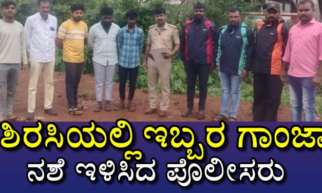 ಶಿರಸಿಯಲ್ಲಿ ಇಬ್ಬರ ಗಾಂಜಾ ನಶೆ ಇಳಿಸಿದ ಪೊಲೀಸರು