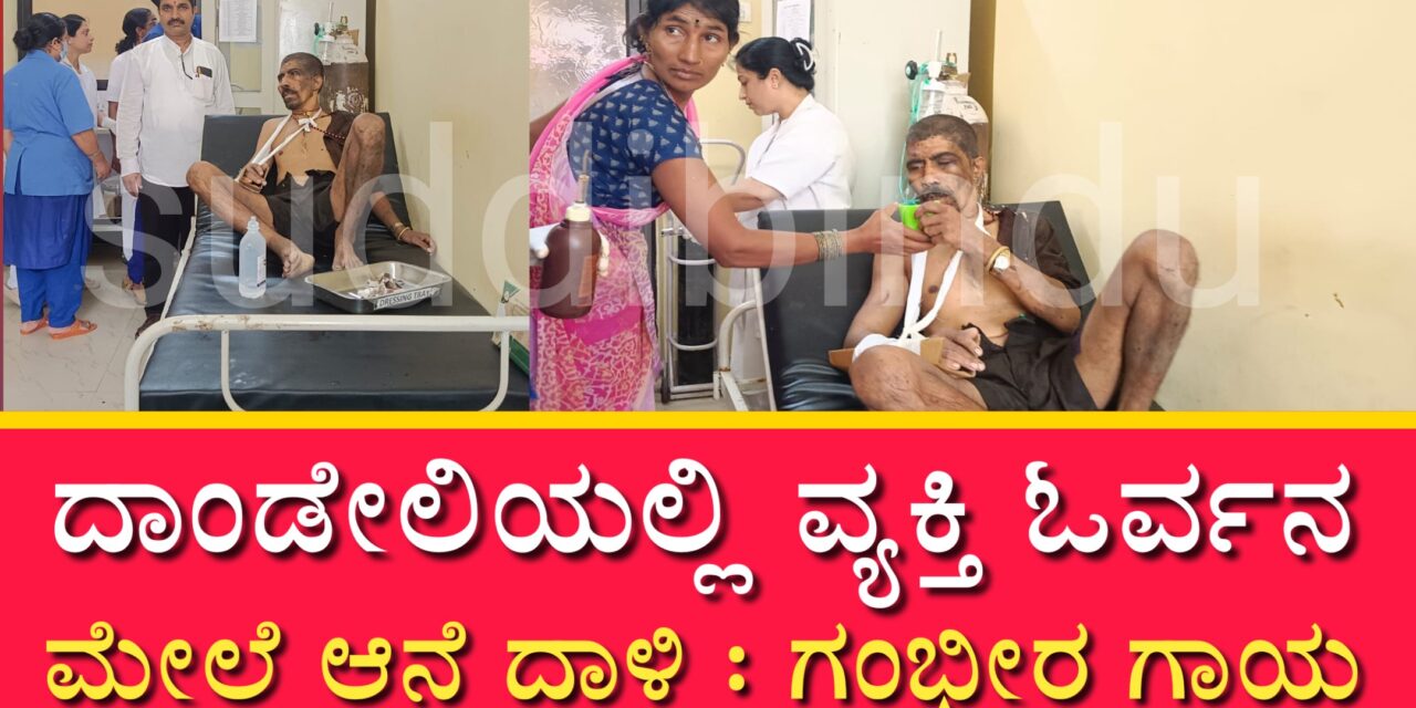 ದಾಂಡೇಲಿಯಲ್ಲಿ ವ್ಯಕ್ತಿ ಓರ್ವನ ಮೇಲೆ ಆನೆ ದಾಳಿ : ಗಂಭೀರ ಗಾಯ