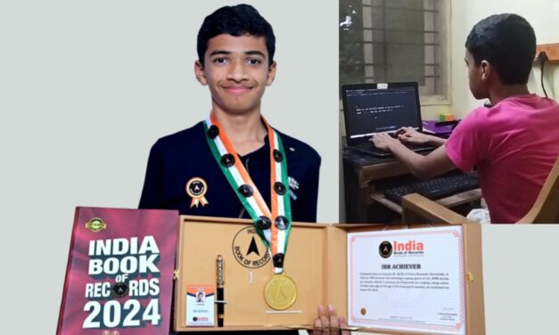 ಇಂಡಿಯಾ ಬುಕ್ ಆಫ್‌ ರೆಕಾರ್ಡ್‌ನಲ್ಲಿ ಕುಮಾರ ಯಶವಂತ ಸೇರ್ಪಡೆ