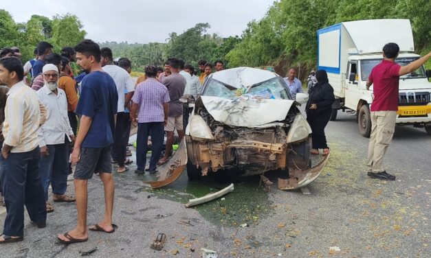 ರಾಷ್ಟ್ರೀಯ ಹೆದ್ದಾರಿ ಮಿರ್ಜಾನ ಬಳಿ ಸಾಲು ಸಾಲು ಅಪಘಾತ : ಬೈಕ್ ಸವಾರ ಗಂಭೀರ