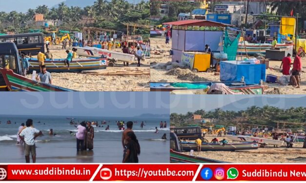 Murudeshwar/ ಸಿಆರ್‌ಝಡ್ ಉಲ್ಲಂಘನೆ ಮುರುಡೇಶ್ವರ ಕಡಲತೀರದಲ್ಲಿ ಗೂಡಂಗಡಿ ತೆರೆವು