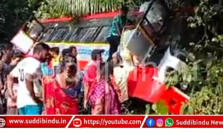 ಧರೆಗೆ ಗುದ್ದಿದ ಕೆಎಸ್‌ಆರ್‌ಟಿಸಿ ಬಸ್