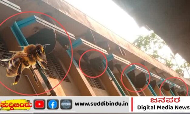 ಕೈಗಾರಿಕಾ ಪ್ರದೇಶದಲ್ಲಿ ಹೆಜ್ಜೇನು ದಾಳಿ : ಕಾರ್ಮಿಕರಿಗೆ ಗಾಯ