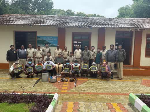 ಲೋಂಡಾ ಅರಣ್ಯದಲ್ಲಿ ಕಡವೆ ಬೇಟೆ – 9 ಜನ ಆರೋಪಿಗಳು ಬಂಧನ
