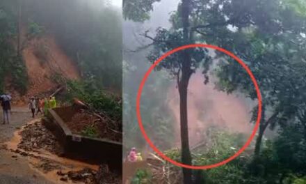 ದೇವಿಮನೆ ಘಟ್ಟದಲ್ಲಿ ಮತ್ತೆ ಕುಸಿದ ಗುಡ್ಡ : ಸಂಚಾರ ಬಂದ್