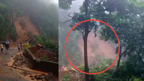 ದೇವಿಮನೆ ಘಟ್ಟದಲ್ಲಿ ಮತ್ತೆ ಕುಸಿದ ಗುಡ್ಡ : ಸಂಚಾರ ಬಂದ್