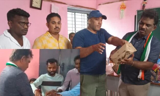 ಭಾಸ್ಕೇರಿ ಕಾಳಜಿ ಕೇಂದ್ರಕ್ಕೆ ಭೇಟಿ ನೀಡಿ ನೆರವಾದ  ಕಾಂಗ್ರೇಸ್ ಮುಖಂಡ ಮಂಜುನಾಥ ಎಲ್. ನಾಯ್ಕ