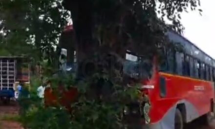ಗೌಡಳ್ಳಿಯಲ್ಲಿ ಬಸ್-ಸ್ಕೂಟಿ ಡಿಕ್ಕಿ, ಸ್ಕೂಟಿ ಸವಾರ ಆಸ್ಪತ್ರೆಗೆ ದಾಖಲು