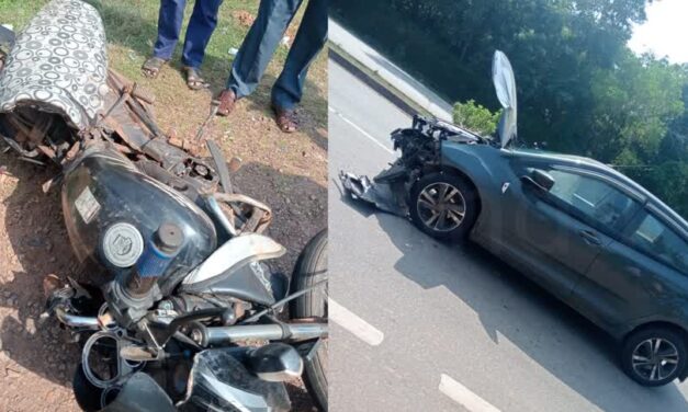 Accident/ರಾಷ್ಟ್ರೀಯ ಹೆದ್ದಾರಿ 66ರಲ್ಲಿ ಬೈಕ್-ಕಾರು ಡಿಕ್ಕಿ : ಬೈಕ್ ಸಾವಾರ ಗಂಭೀರ