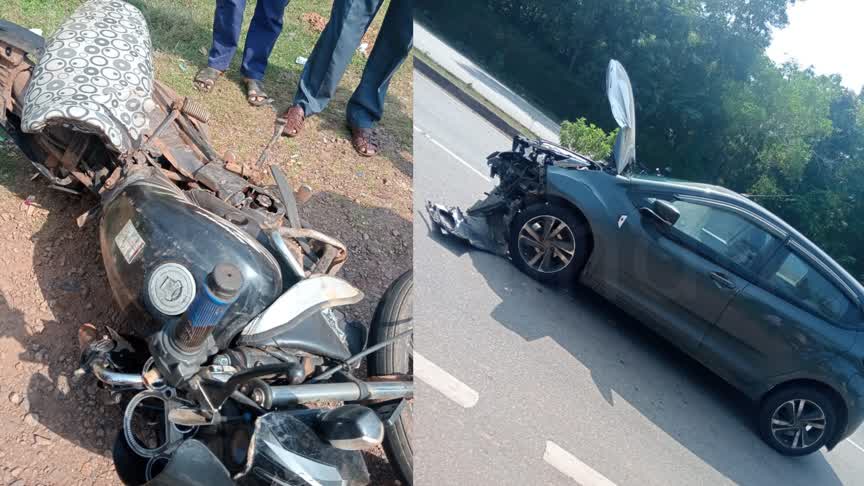 Accident/ರಾಷ್ಟ್ರೀಯ ಹೆದ್ದಾರಿ 66ರಲ್ಲಿ ಬೈಕ್-ಕಾರು ಡಿಕ್ಕಿ : ಬೈಕ್ ಸಾವಾರ ಗಂಭೀರ