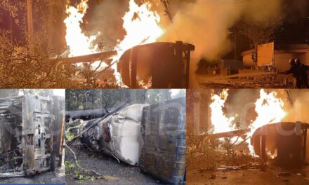 ಅರಬೈಲ್ ಘಟ್ಟದಲ್ಲಿ ಎಥಿನಾಲ್ ಲಾರಿ ದುರಂತ: ಬೆಂಕಿಗಾಹುತಿಯಾಗಿ ಲಾರಿ ಭಸ್ಮ, ಚಾಲಕ ಪಾರು