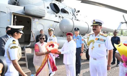ಕದಂಬ ನೌಕಾನೆಲೆಗೆ ಆಗಮಿಸಿದ ರಾಷ್ಟ್ರಪತಿ ದ್ರೌಪದಿ ಮುರ್ಮು