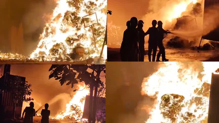 ನಡು ರಾತ್ರಿ ಬೆಂಕಿ ಕೆಂಡವಾದ ಶಿರವಾಡ ತ್ಯಾಜ್ಯ ಘಟಕ