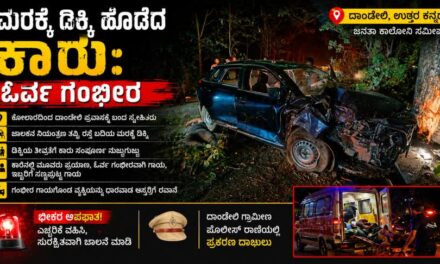 Accident News /ಮರಕ್ಕೆ ಡಿಕ್ಕಿ ಹೊಡೆದ ಕಾರು : ಓರ್ವ ಗಂಭೀರ