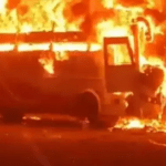 ಖಾಸಗಿ ಬಸ್‌‌ಗೆ ಕಾರು  ಡಿಕ್ಕಿ :  7 ಮಂದಿ ಸಜೀವ ದಹನ