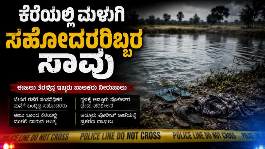 ಕೆರೆಯಲ್ಲಿ ಮುಳುಗಿ ಸಹೋದರರಿಬ್ಬರ ಸಾವು