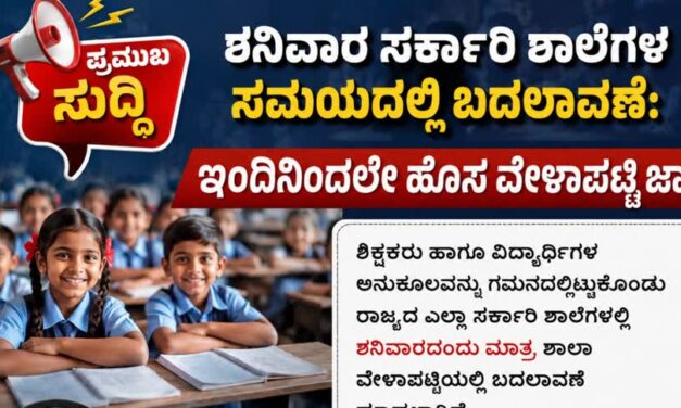 ಶಾಲಾ ವೇಳಾಪಟ್ಟಿಯಲ್ಲಿ ಏಕರೂಪತೆ: ಇನ್ನು ಎಲ್ಲ ಶಾಲೆಗಳು ಬೆಳಗ್ಗೆ 8.30ರಿಂದ ಆರಂಭ