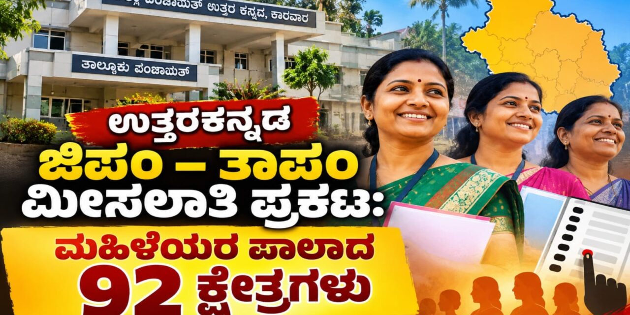 Panchayat-Election-Reservation / ಉತ್ತರಕನ್ನಡ ಜಿಪಂ–ತಾಪಂ ಮೀಸಲಾತಿ ಪ್ರಕಟ: ಮಹಿಳೆಯರ ಪಾಲಾದ 92 ಕ್ಷೇತ್ರಗಳು