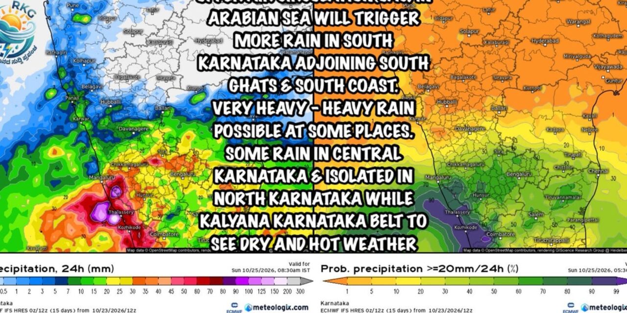 ಉತ್ತರಕನ್ನಡ ಸೇರಿ ಕರ್ನಾಟಕದ ಹಲವು ಜಿಲ್ಲೆಗಳಲ್ಲಿ ಗುಡುಗು ಸಹಿತ ಮಳೆ ಮುನ್ಸೂಚನೆ