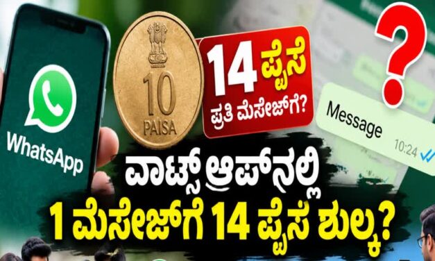 WhatsApp ಬಳಕೆದಾರರಿಗೆ ಶಾಕ್? ಮೆಸೇಜ್‌ಗೆ 14 ಪೈಸೆ ಶುಲ್ಕ!